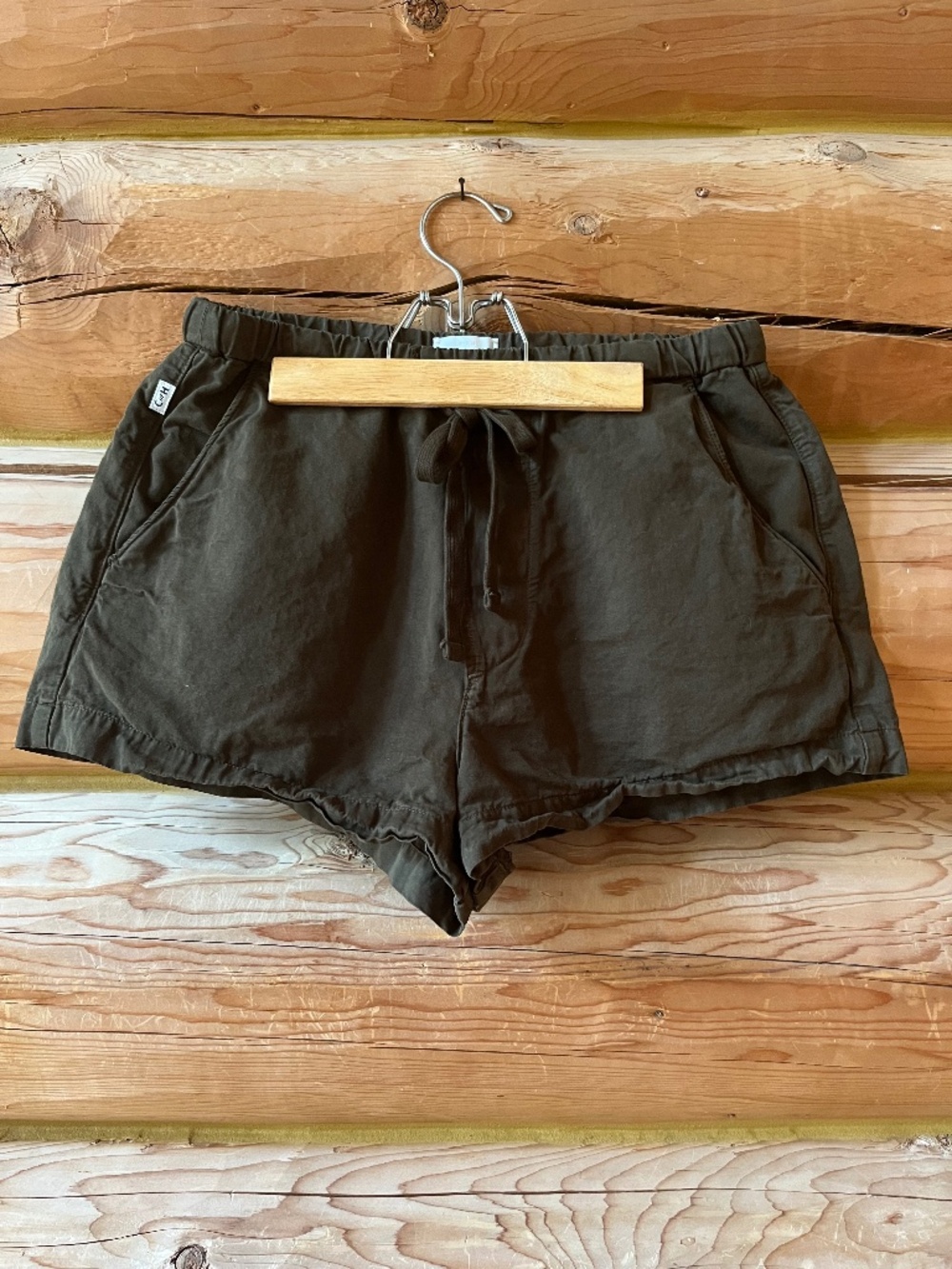 Citizens of Humanity Cotton Olive Army Green Drawstring Shorts XS